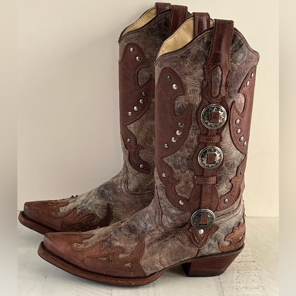 Corral Shoes - Corral western leather brown cowgirl boots size 8